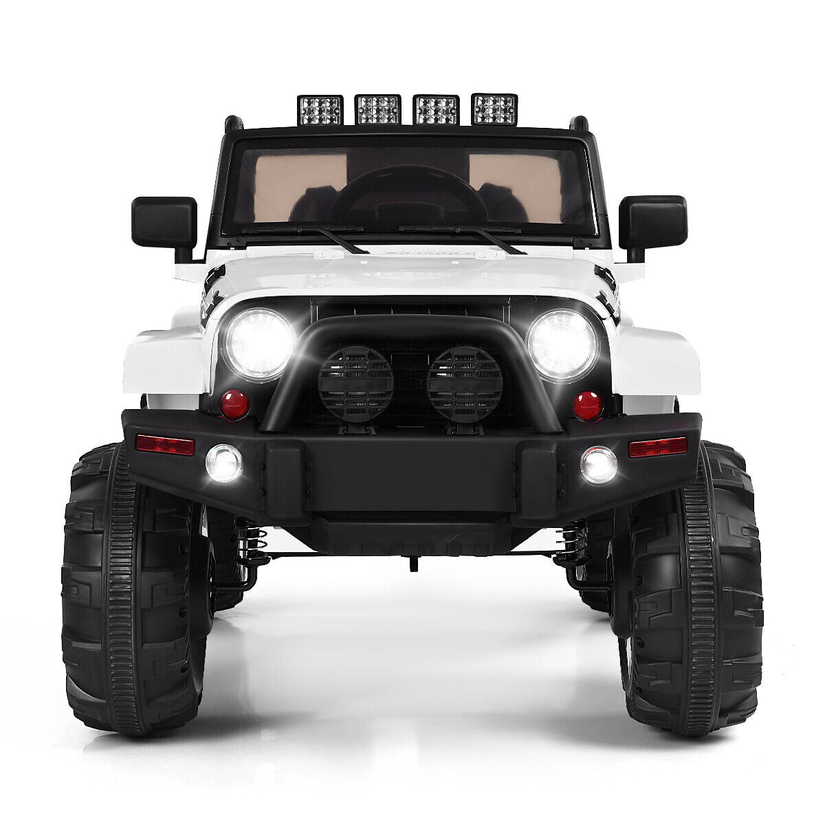 Electric Ride-On Truck for Kids with Remote Control, MP3 Player, and LED Lights - White