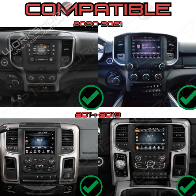 14.4" Dodge RAM 2014-2023 Workshop 12 Tesla-Style Screen Workshop 12