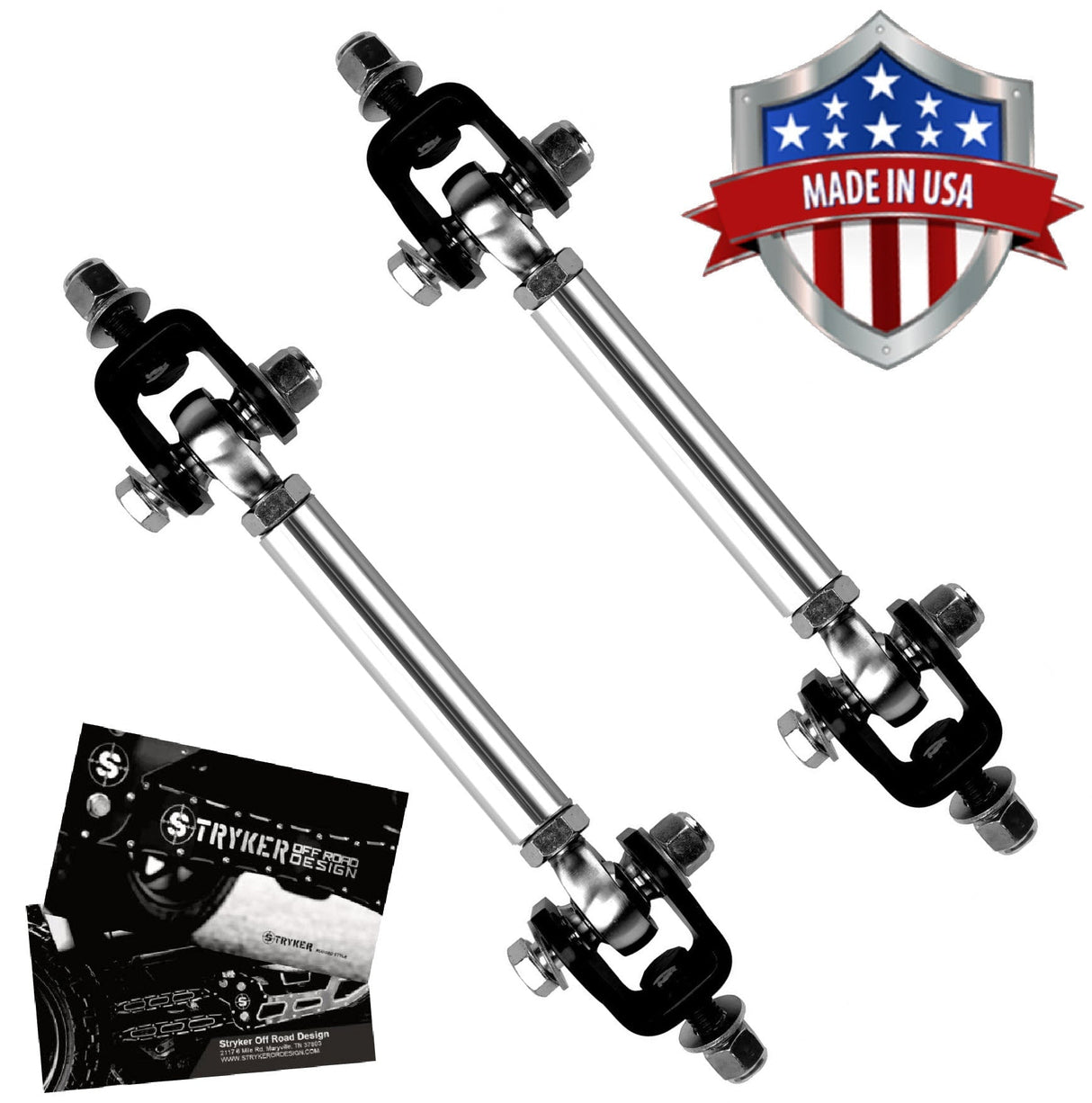 Billet Aluminum Extreme Articulation Sway Bar End Link Kit (Pair) for 2011-2026 Ford Super Duty Stryker Off Road Design