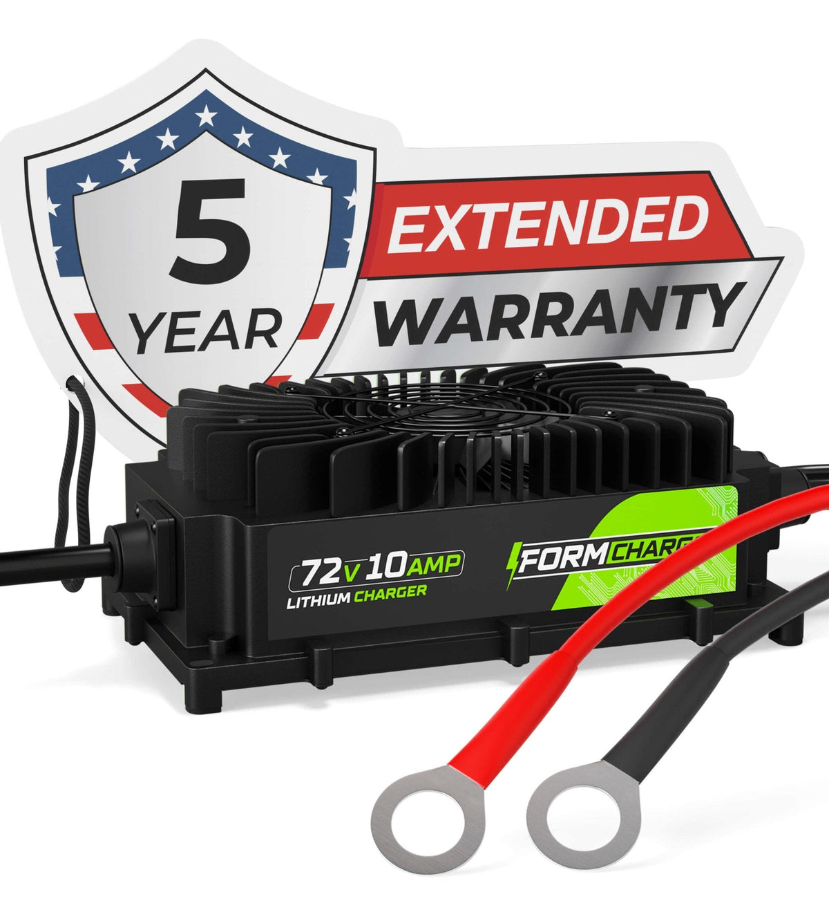 REFURBISHED - FORM 72V 10A Lithium Golf Cart Charger - Waterproof Design - 87.6 Volt Output Smart Charger for Lithium or LiFePO4 Batteries