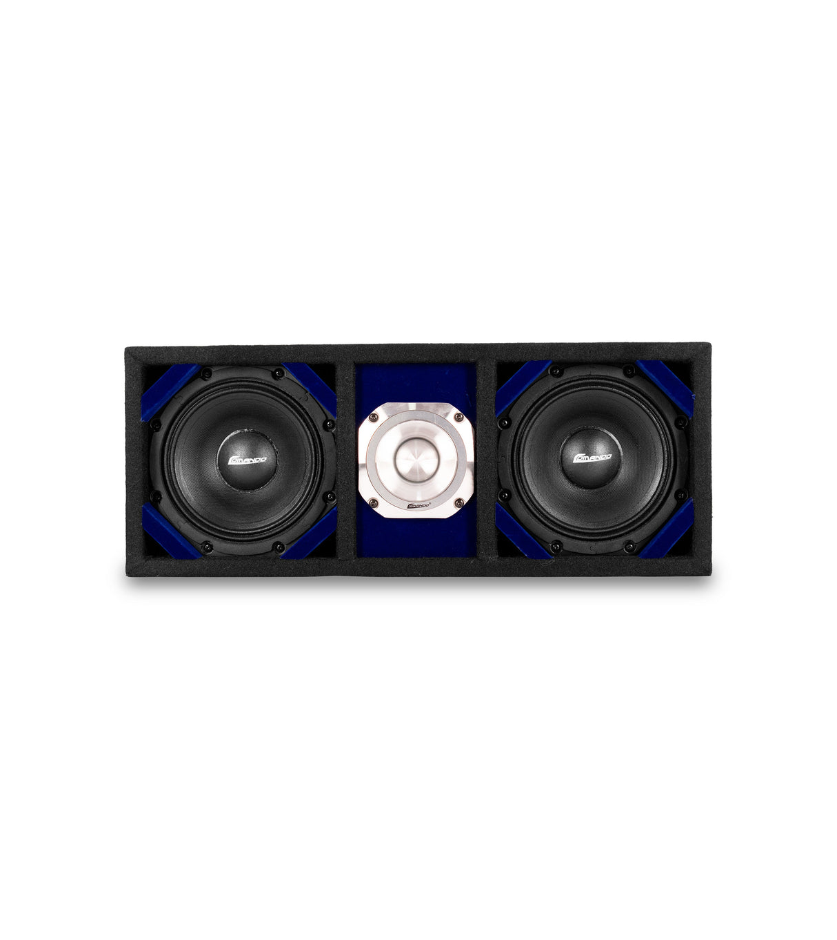 KTPONV2-206BLUE / DUAL 6" BLUE LOADED PORTED BOX + 1 TWEETER Comando Audio Inc.