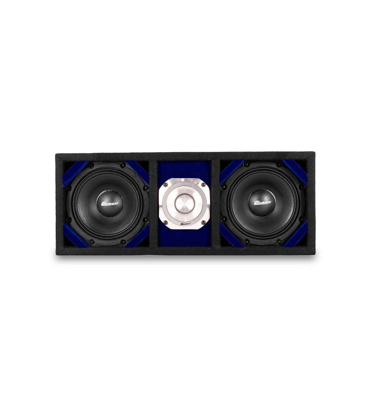 KTPONV2-206BLUE / DUAL 6" BLUE LOADED PORTED BOX + 1 TWEETER Comando Audio Inc.