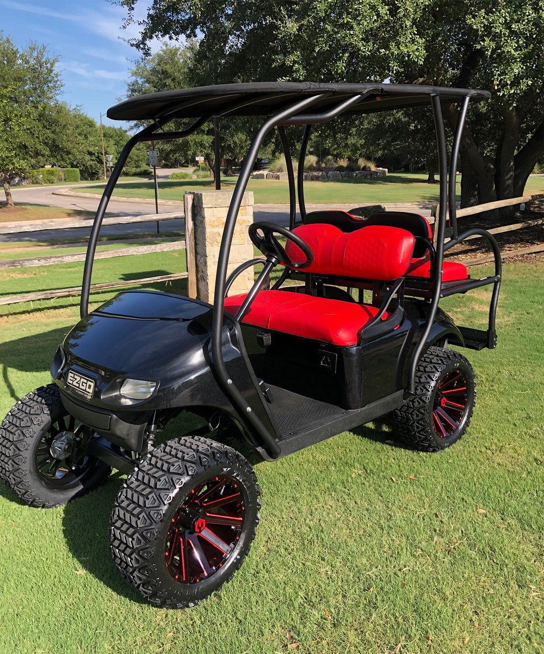 MODZ® Mauler 14x7 Red & Black Golf Cart Wheel