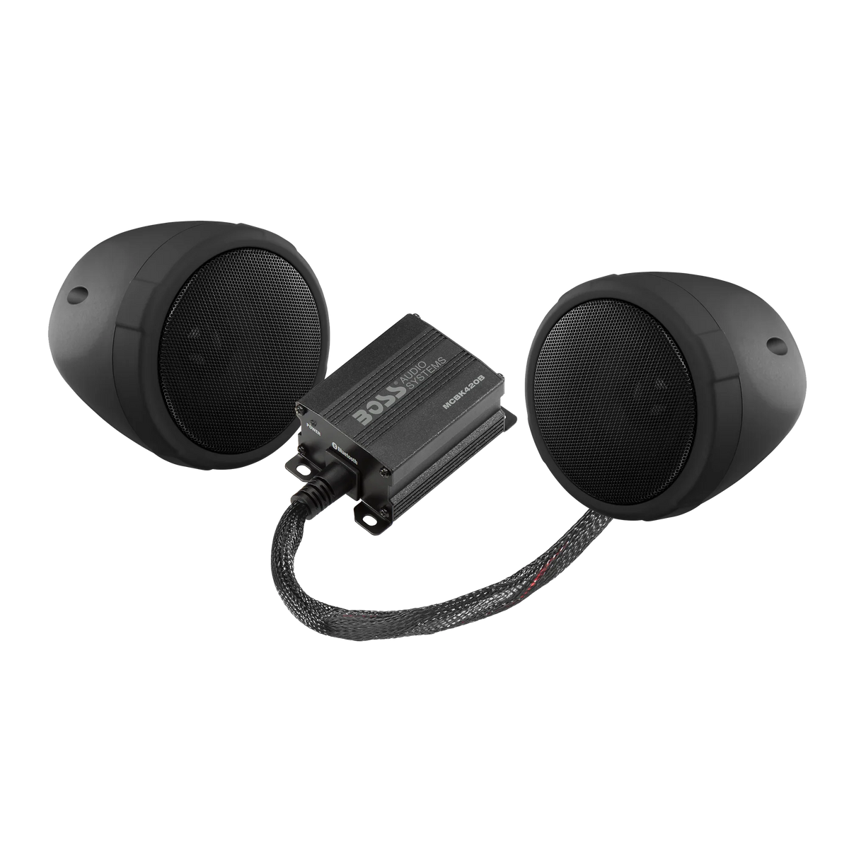 Boss MCBK420B Motorcycle Bluetooth Speaker System - Class D Compact Amplifier, 3 Inch Weatherproof Speakers