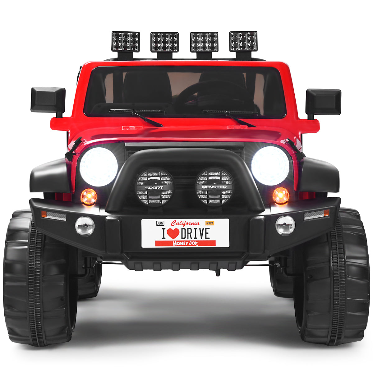 HoneyJoy 2 Seater Ride On Truck for Kids - 12V RC Electric Vehicle with Storage