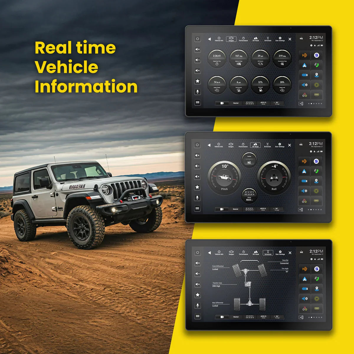 Stinger HORIZON12 12" Radio Fully Integrated Kit W/ Vehicle And Off-Road I '18-'23 Jeep JL Wranglers/ '20-'23 Jeep JT Gladiators