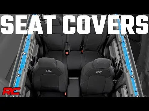 Rough Country Neoprene Seat Covers Front & Rear 4-Door Ford Bronco 4WD 2021-2026 91045