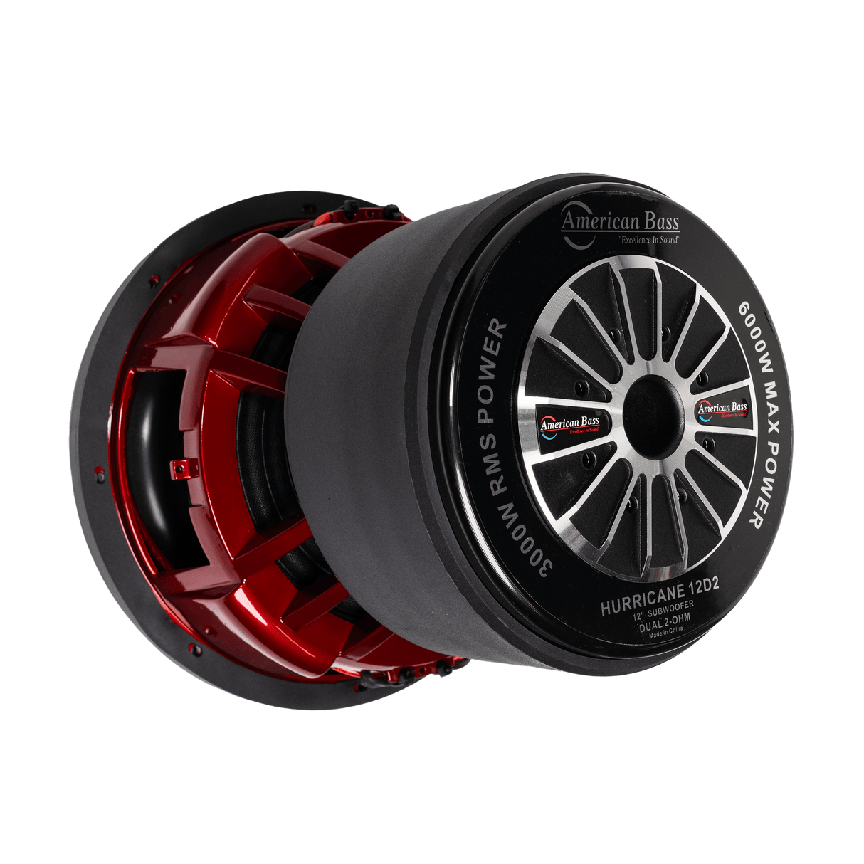 Hurricane 12″ Car Subwoofer | 3000 Watts RMS | Dual Voice Coil 1 Ohm or 2 Ohm