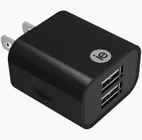 iEssentials 2.4-Amp Dual USB Wall Charger (Black) TekShack