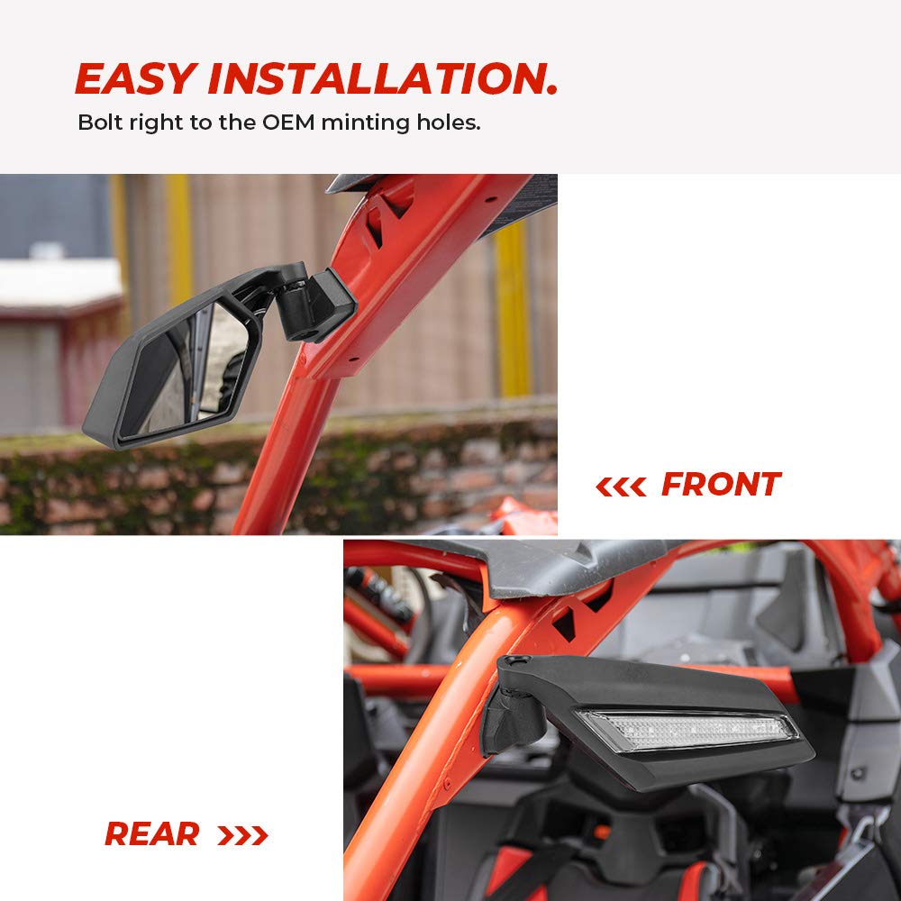 One Pair LED Side Mirrors for Can-Am Maverick X3 | X3 MAX
