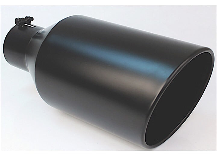 BLACK POWDER COATED 8IN ROLLED SLANT 18IN BOLT ON BLK EXHAUST TIP 4.00IN ID / 8. Far From Stock - Meyer Distributing