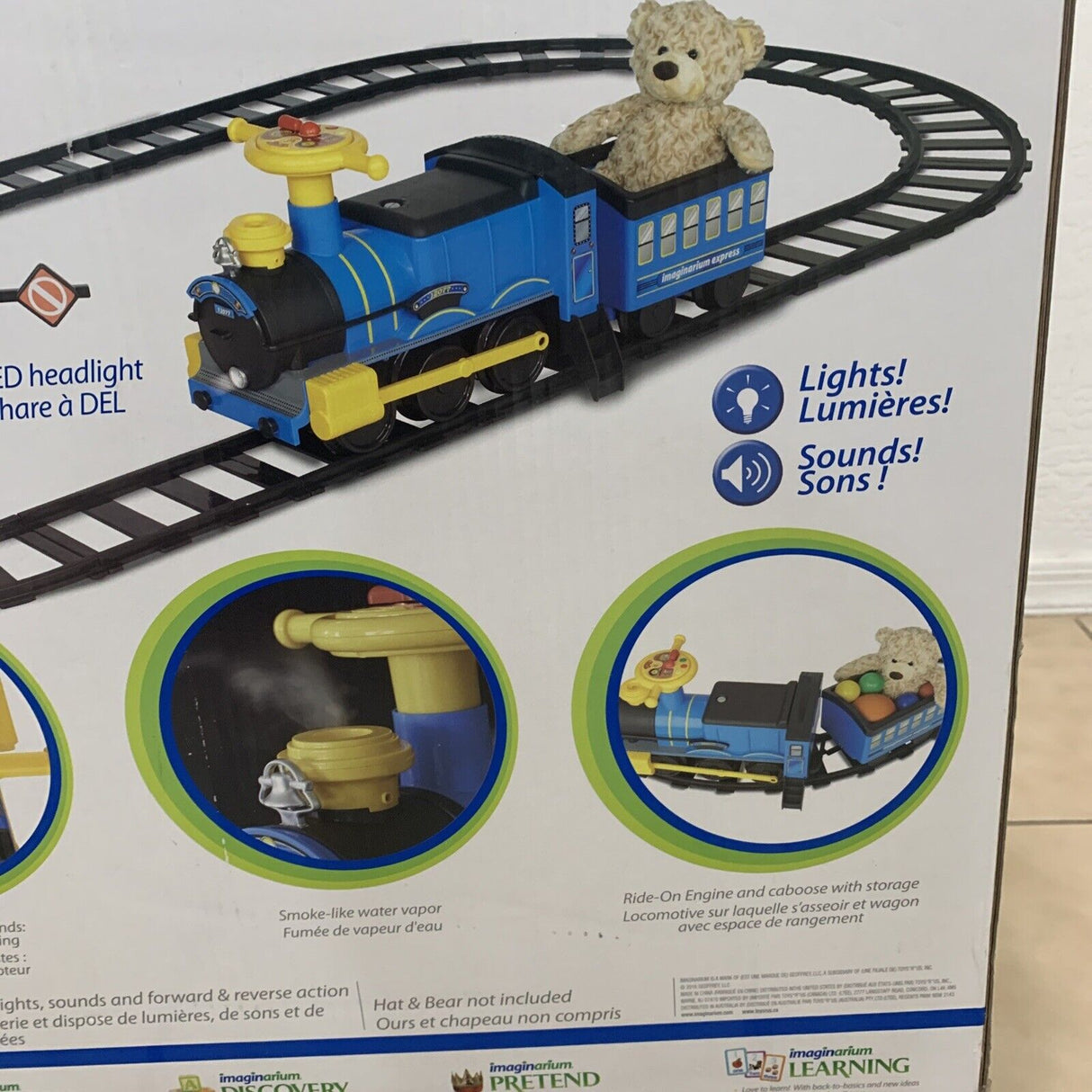 Imaginarium Express 6V Ride-On Train Set with Battery-Powered Lights and Sounds