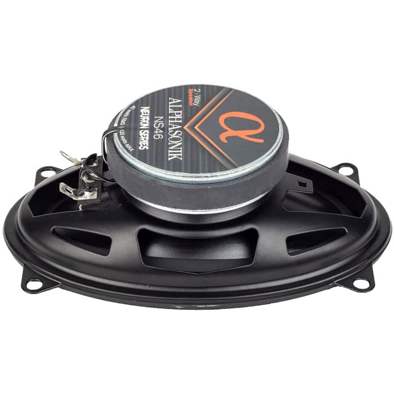 Alphasonik NS46 | 4"x6" 120W 2-Way Coaxial Car Speakers 3-Ohm (Pair)