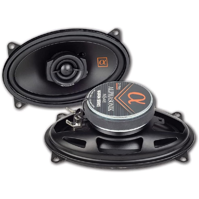 Alphasonik NS46 | 4"x6" 120W 2-Way Coaxial Car Speakers 3-Ohm (Pair)