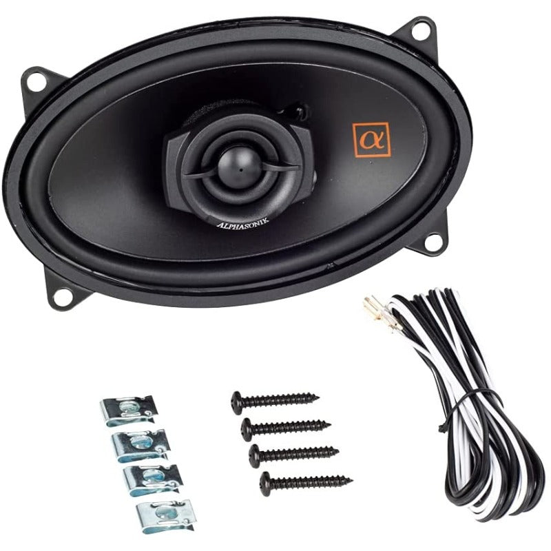 Alphasonik NS46 | 4"x6" 120W 2-Way Coaxial Car Speakers 3-Ohm (Pair)