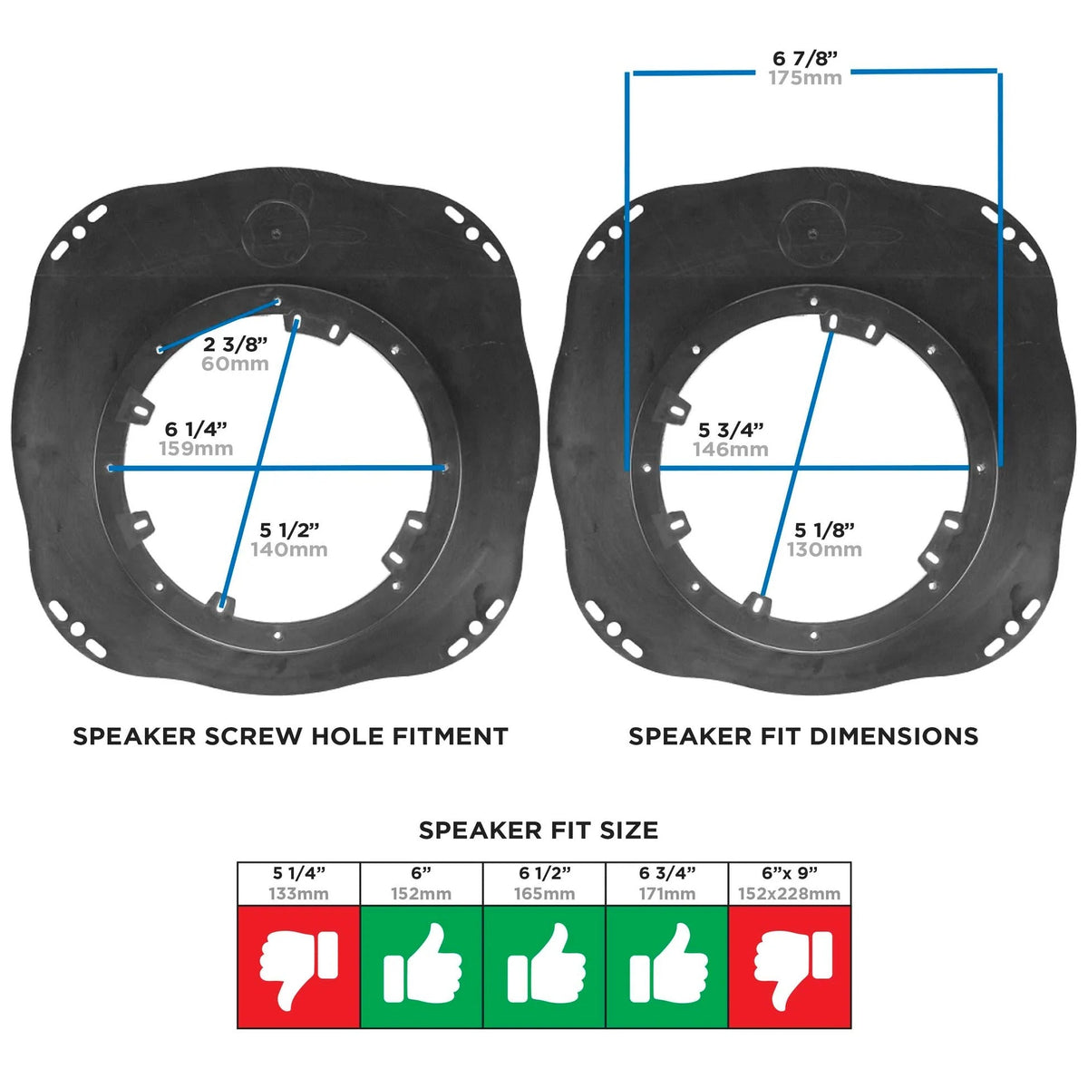 Metra 82-7401 Infiniti G37 08-13 Speaker Adapter 6 to 6.75in pair