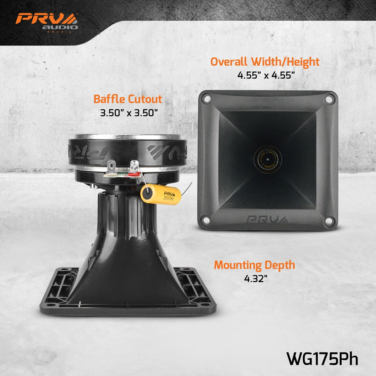 PRV Audio WG175PH 1" Exit Phenolic Compression Driver + Horn Combo PRV Audio