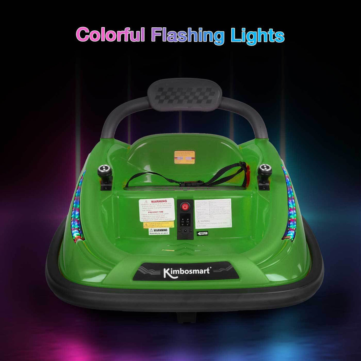Interactive 6V Bumper Car for Kids with Remote Control, Flashing Lights, Music, and Customizable Stickers