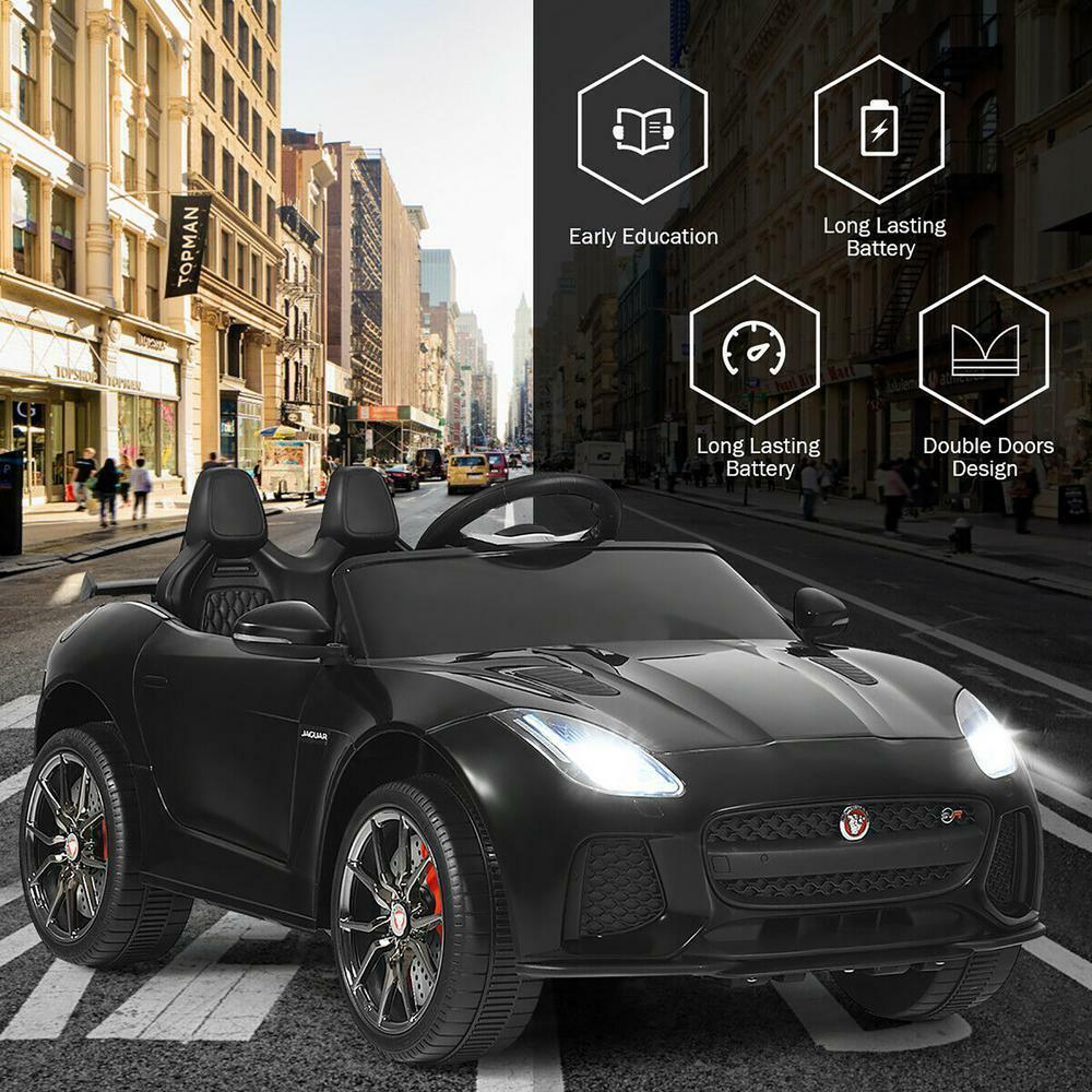 Jaguar F Type SVR 12V Licensed Ride-On Car with MP3 Player for Kids - Black