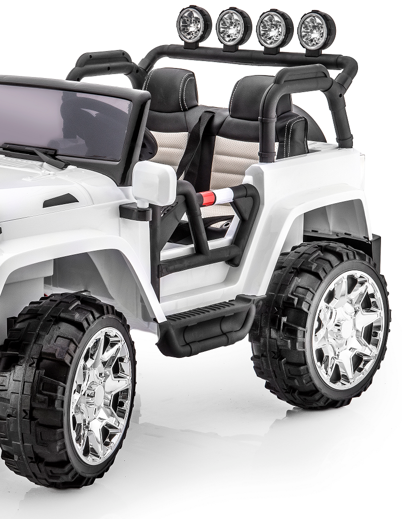 2 Seater 24 Volt 4x4 Electric Ride On Jeep Style Rubber Tires Fully Loaded Truck ATV UTV For Kids W/Magic Cars® Wireless Parental Control MagicCars