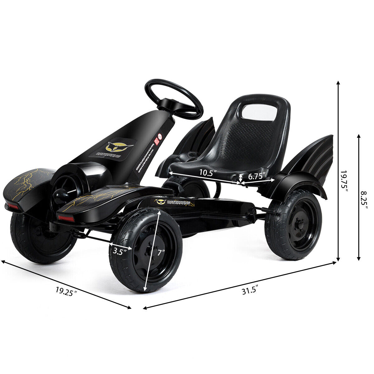Kid's Go Kart Pedal Car with Clutch & Hand Brake - Perfect Christmas Gift!