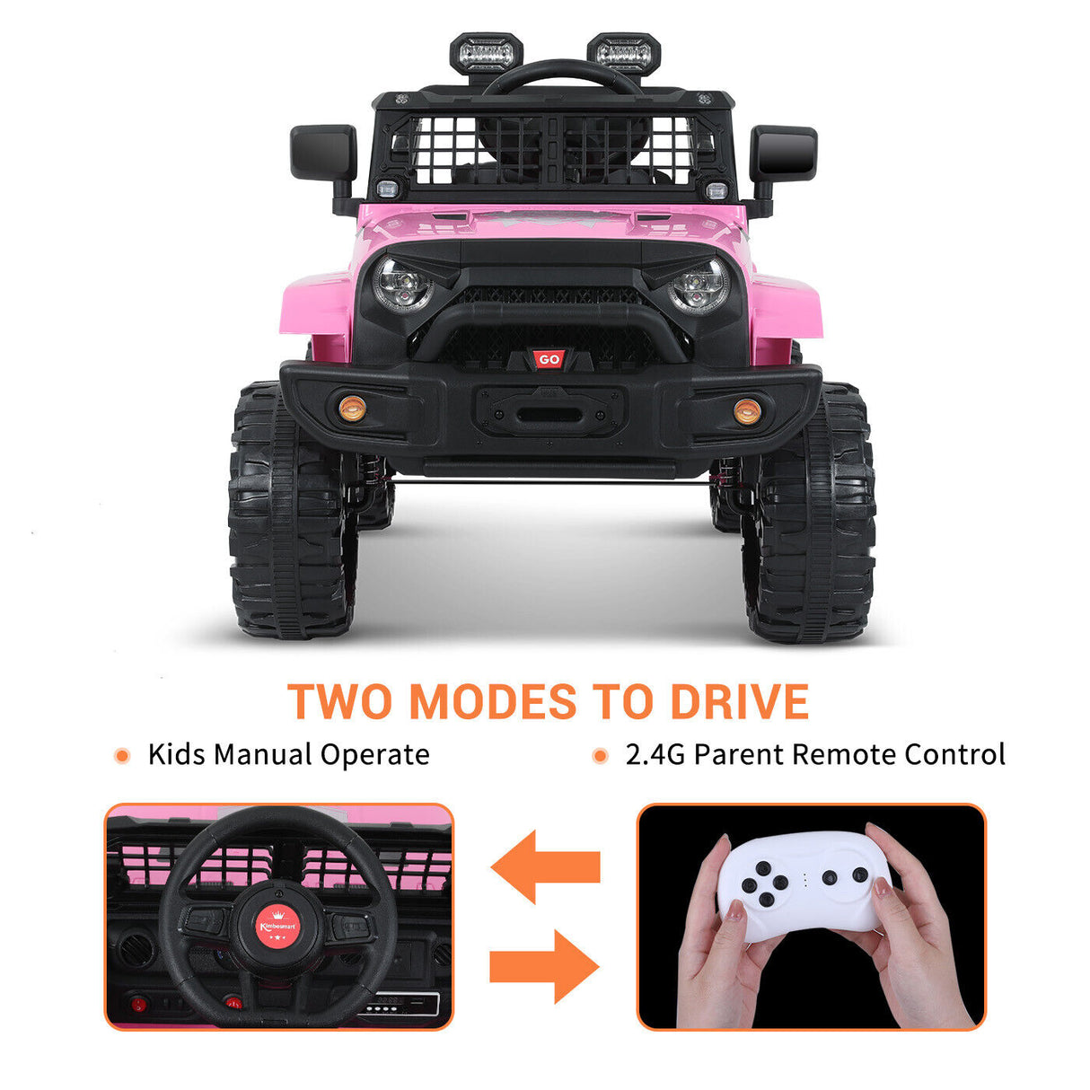 Kimbosmart Kids 12V Ride On Truck with Remote Control and 3 Speed Options