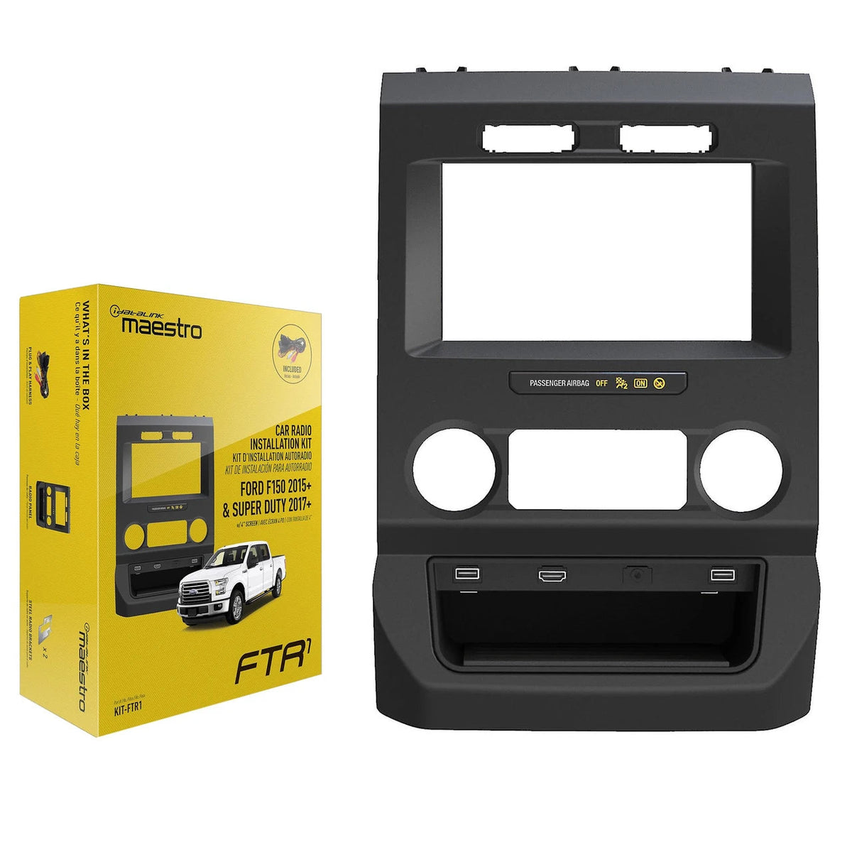 iDatalink FTR1 Dash Kit and T-harness Compatible with Newer Ford Trucks with 4.3 inch screen