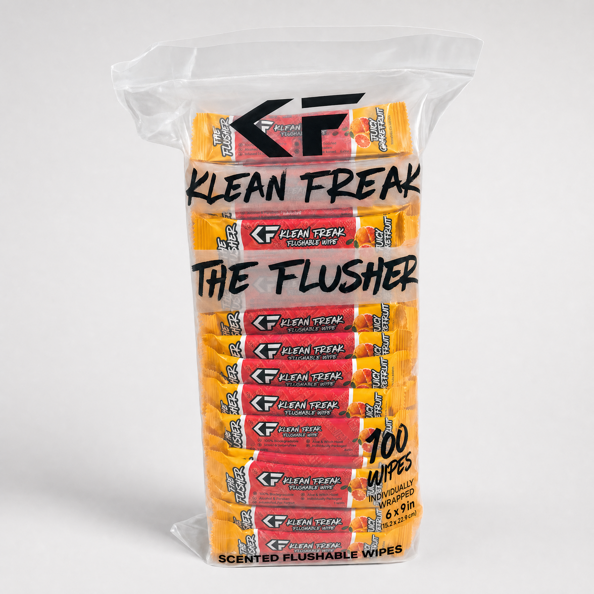 The Flusher - 100 Pack - Flushable Wipes Klean Freak