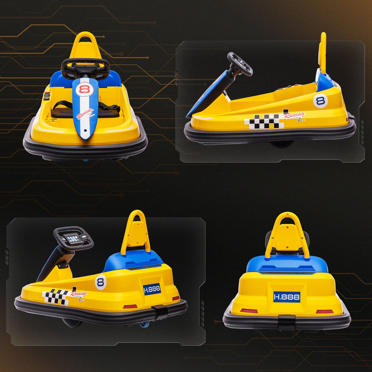 360° Rotating Electric Bumper Car for Kids - Fun Ride On Toy with 6V Battery