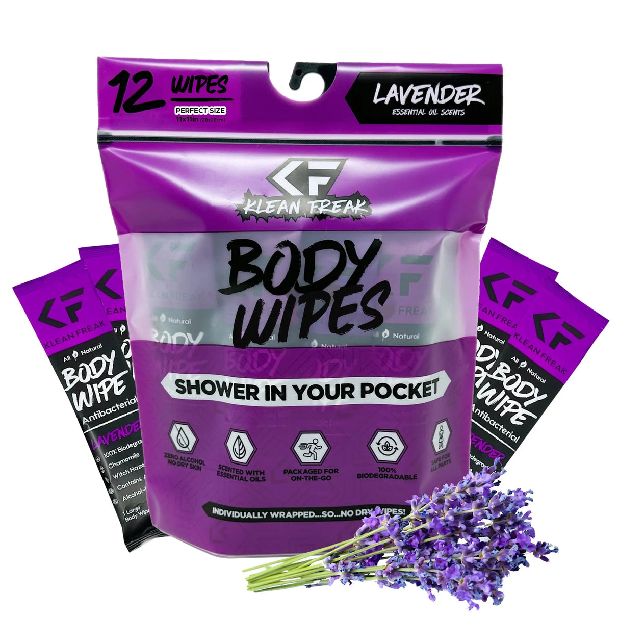 Body Wipes - 12 Pack Klean Freak
