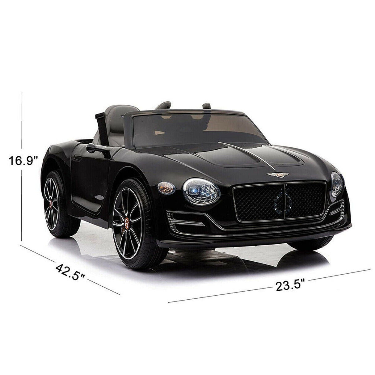 Electric 12v Ride-On Car for Kids with Remote Control, LED Lights, MP3 Player, and 2 Seats - Bentley Style