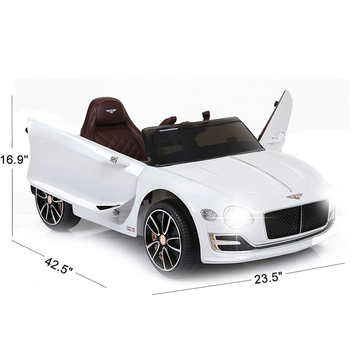 12V Bentley Style Kids Ride On Electric Toy Car with Remote Control and LED Lights