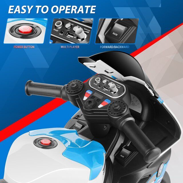 Licensed BMW 12V Battery Powered Electric Ride-On Motorcycle for Kids
