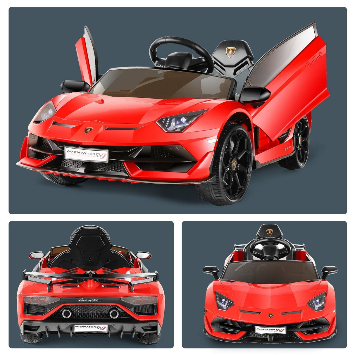Licensed Lamborghini 70W Electric Ride-On Car with Hydraulic Doors for Kids