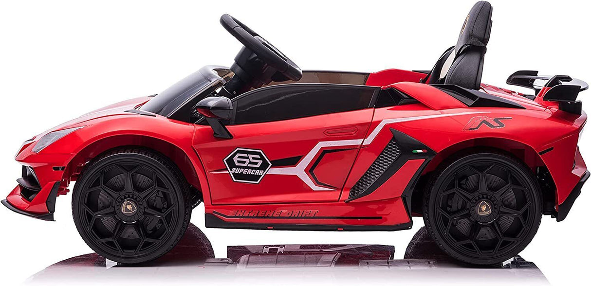 12V Licensed Lamborghini Aventador Ride-On Car with Hydraulic Doors for Kids