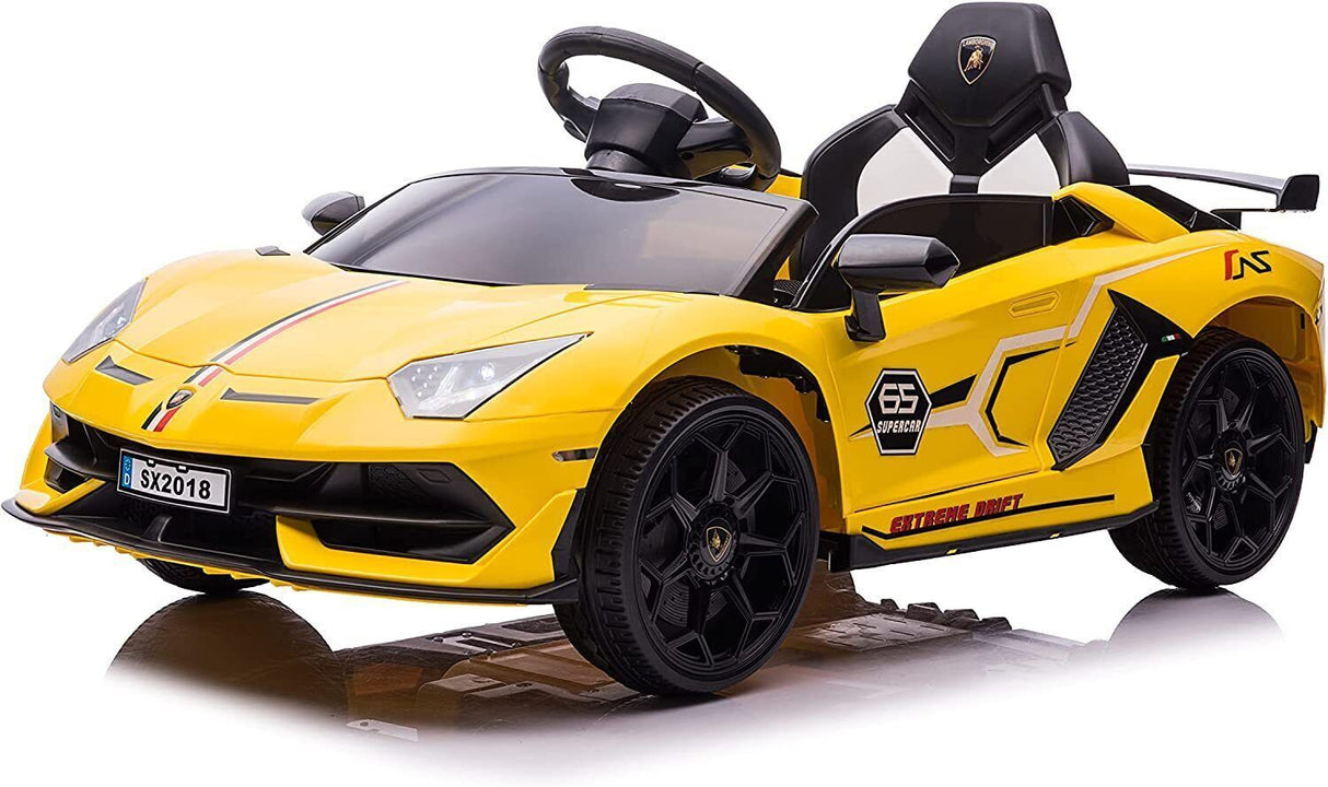 Licensed Lamborghini Kids Electric Ride On Car with Hydraulic Door - 12V Toy for Kids