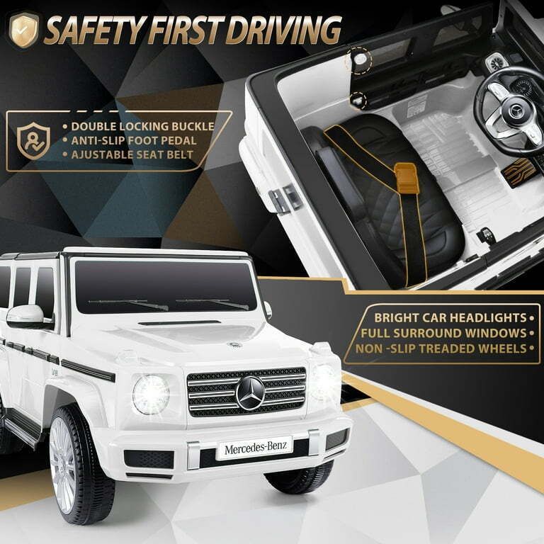 Licensed Mercedes-Benz 4-Wheel Ride-On Car for Kids with Remote Control and LED Lights