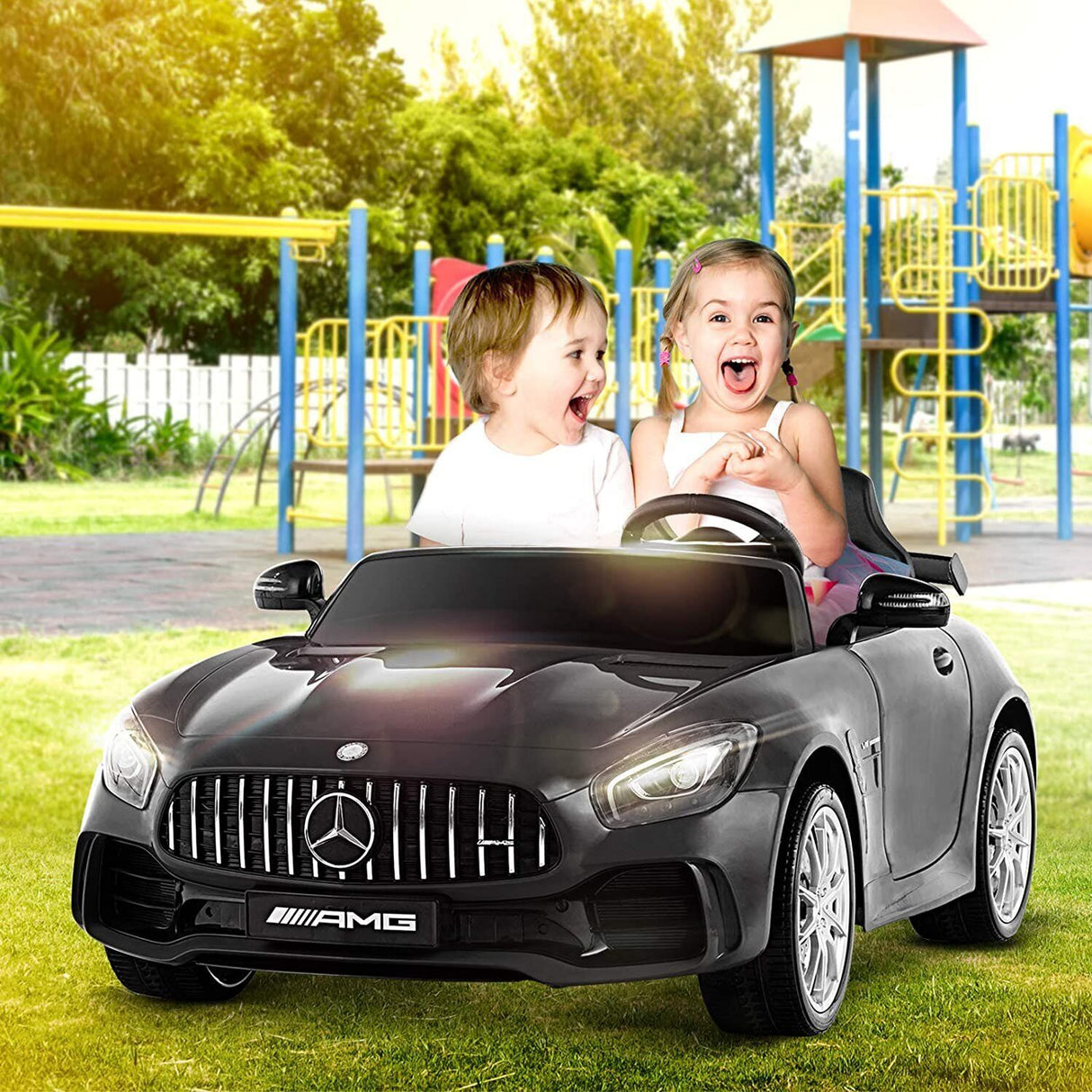 Mercedes Benz 12V 2-Seater Kids Ride on Car with Remote Control - Battery Powered