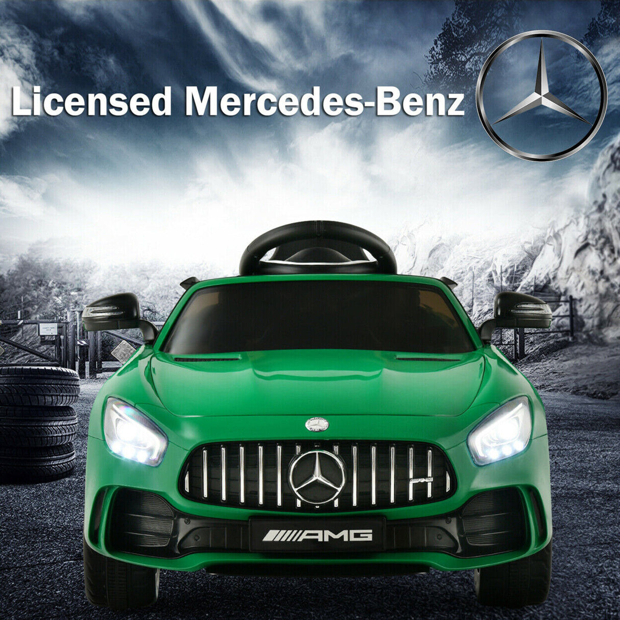 Licensed Mercedes Benz AMG GTR 12V Ride On Car with Remote Control and MP3 Player for Kids