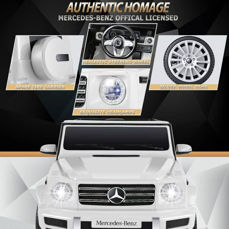 Licensed Mercedes Benz G500 Electric Ride-On Car for Kids, 12V Battery Powered Vehicle
