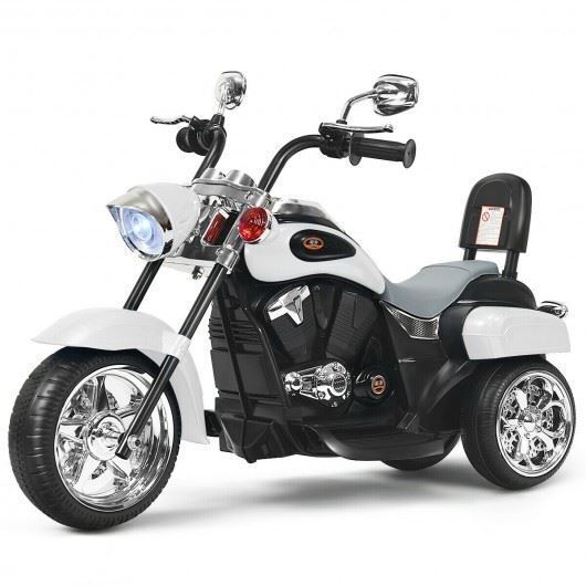 Long-Lasting 6V White Children's Motorcycle for Endless Fun