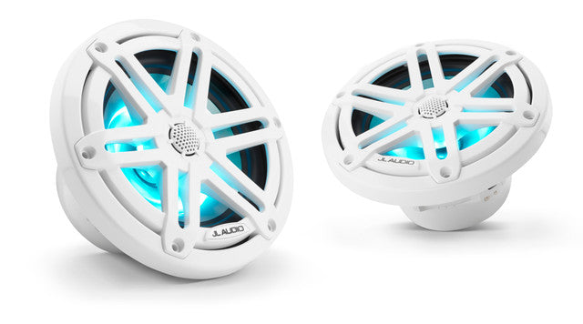 JL Audio M3-650X-S-Gw 6.5" 225W Marine Coaxial Speakers - Gloss White Sports Grills (Pair)