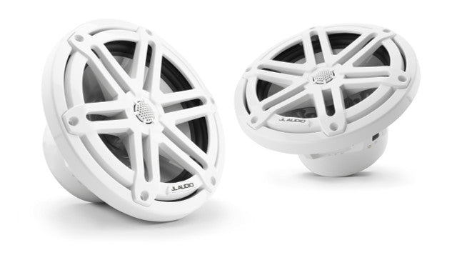 JL Audio M3-770X-S-Gw 7.7" 225W Marine Coaxial Speakers (Pair) - Gloss White Sport Grilles