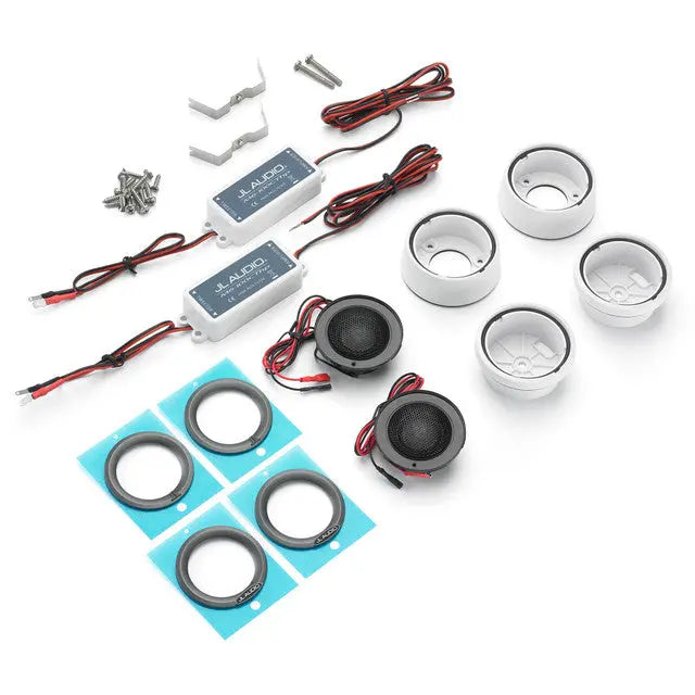 JL Audio M6-100CT-CS-GwGm 1" 150W Marine Component Tweeters - Gloss White Sports Grilles (Pair) JL Audio