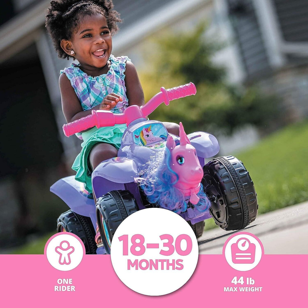 Magical Unicorn Ride-On for Toddlers - Suitable for Ages 1.5-3 - Supports up to 44 lbs - Easy and Fun to Ride