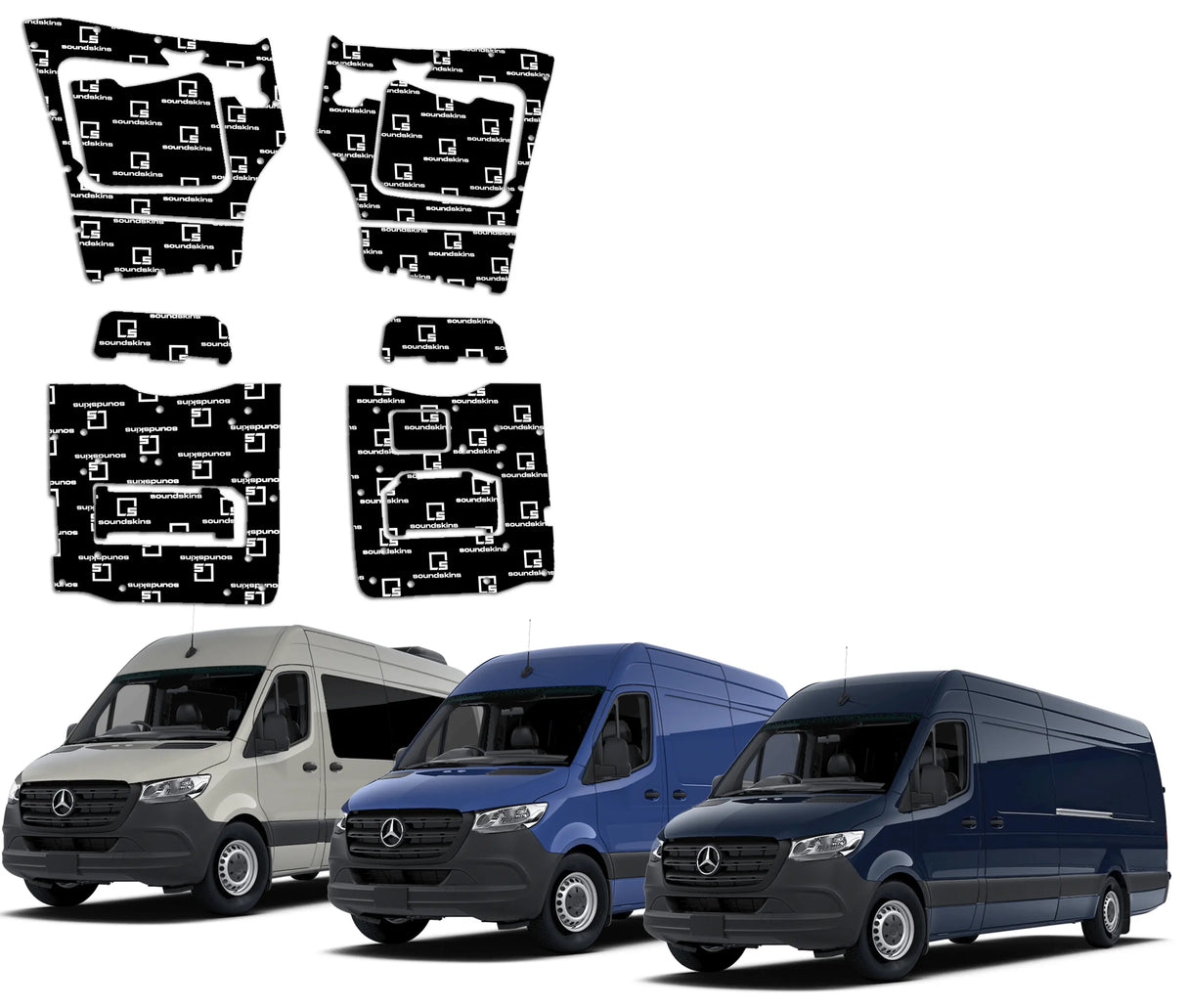 SoundSkins | 2019+ Sprinter Van Sound Deadening Vehicle Specific Kit – 13 Pc Mercedes Sprinter Kit, 3-Layer Design SoundSkins Global