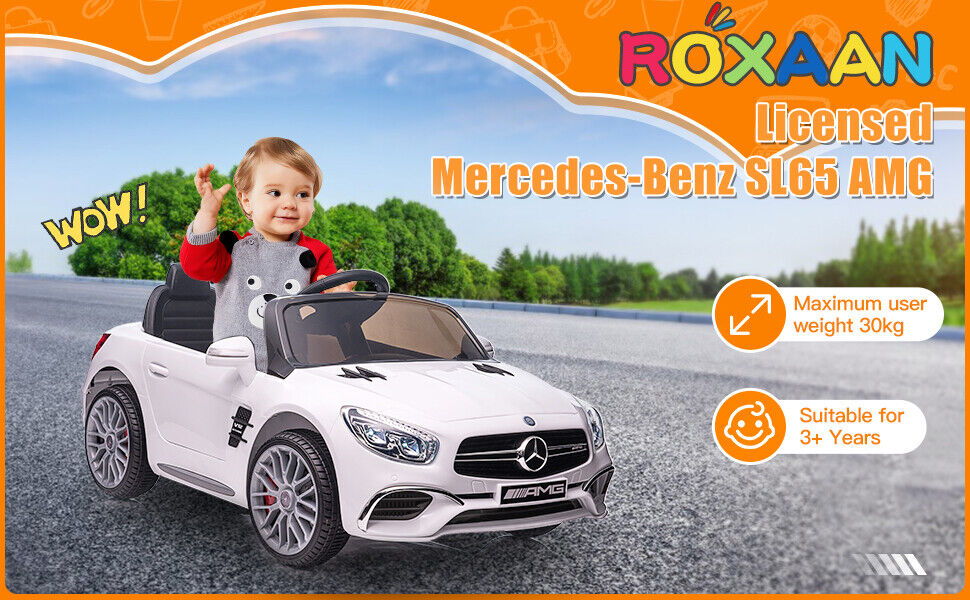 Mercedes-Benz Licensed 12V Electric Kids Ride-On Car with Battery Power