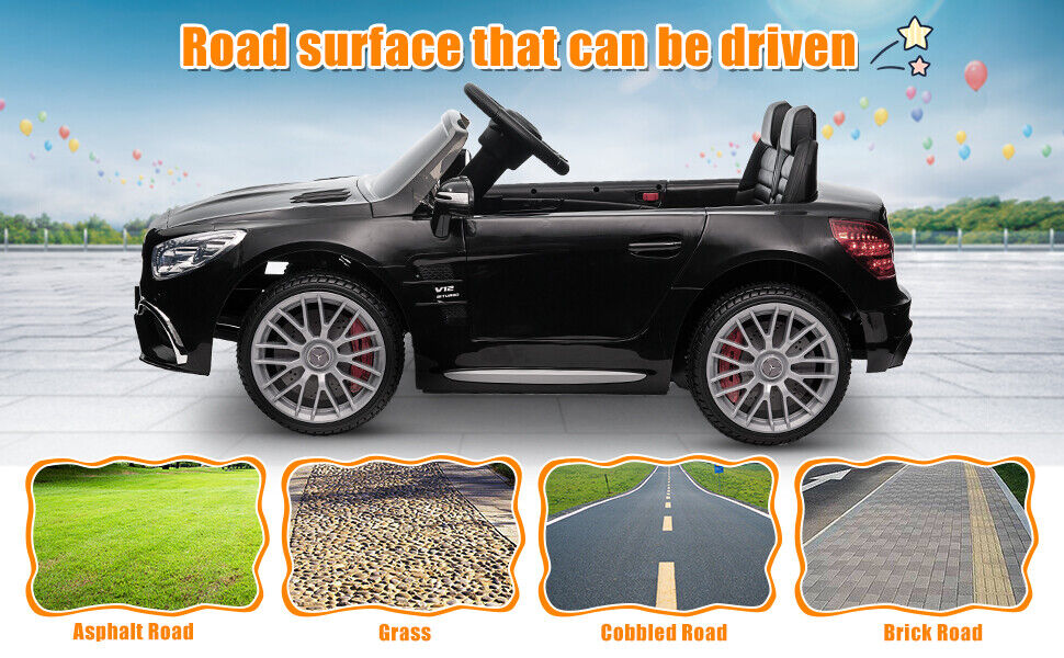 Mercedes-Benz Licensed 12V Electric Ride-On Car for Kids with Parental Remote and MP3 Compatibility