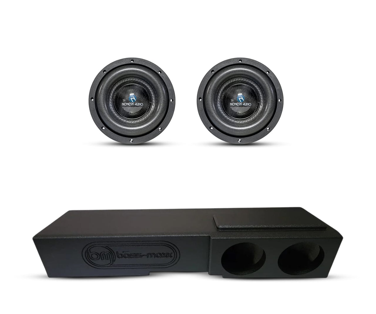 (2) Nemesis Audio NA8H v.3 8" 900W RMS & Chevy Crew Cab 07-18 Dual 8" Subwoofer Box Combo Sundown Audio