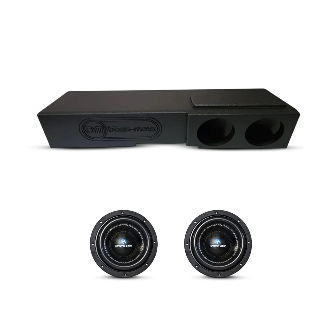 (2) Nemesis Audio NA-8M 8" 700W RMS & Chevy Crew Cab 07-18 Dual 8" Subwoofer Box Combo Nemesis Audio